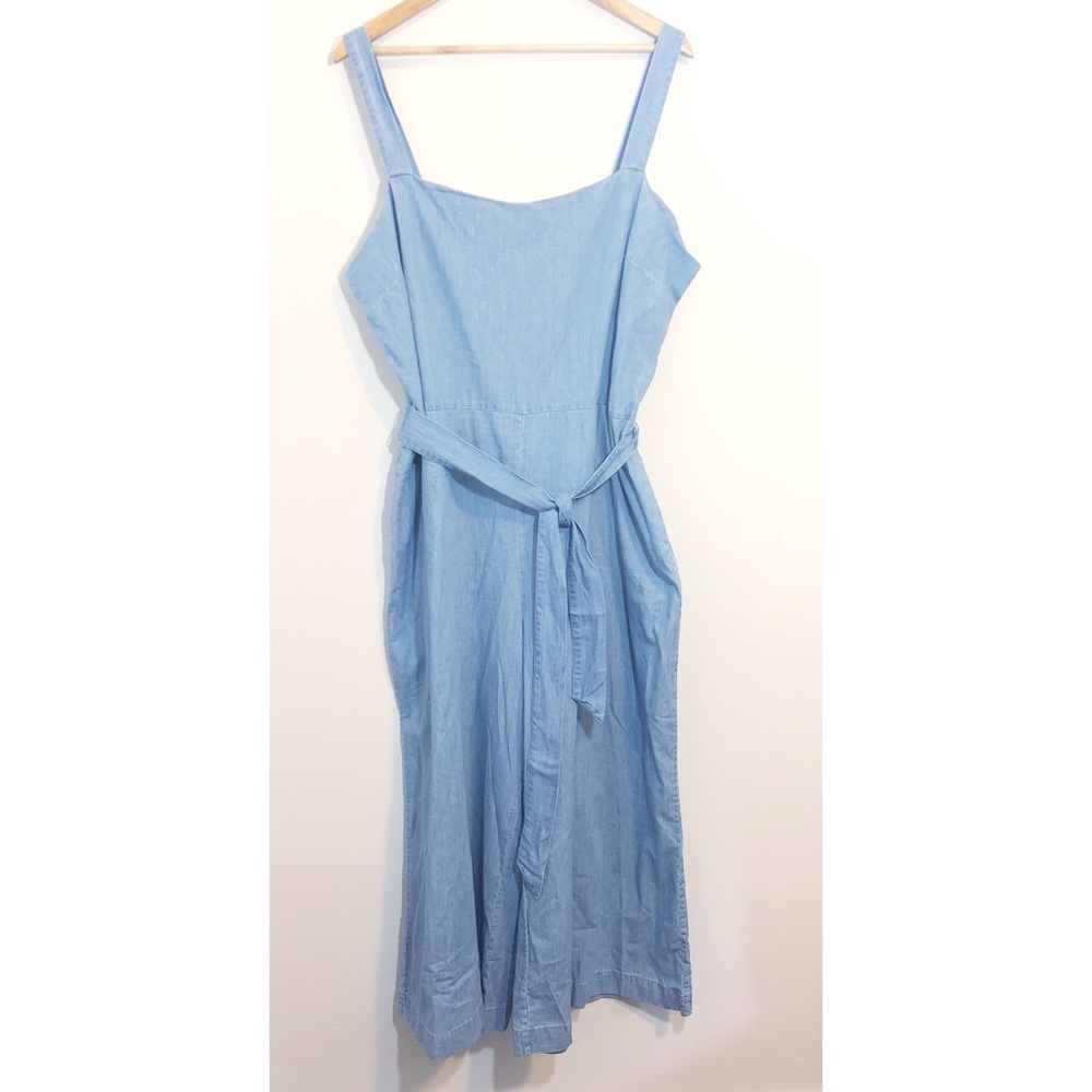 Gap Plus Size Blue Apron Tie Jumper